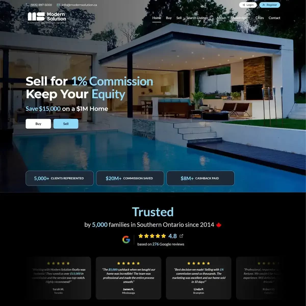 Modern Solution Realty website on desktop, built by PrimaryDM