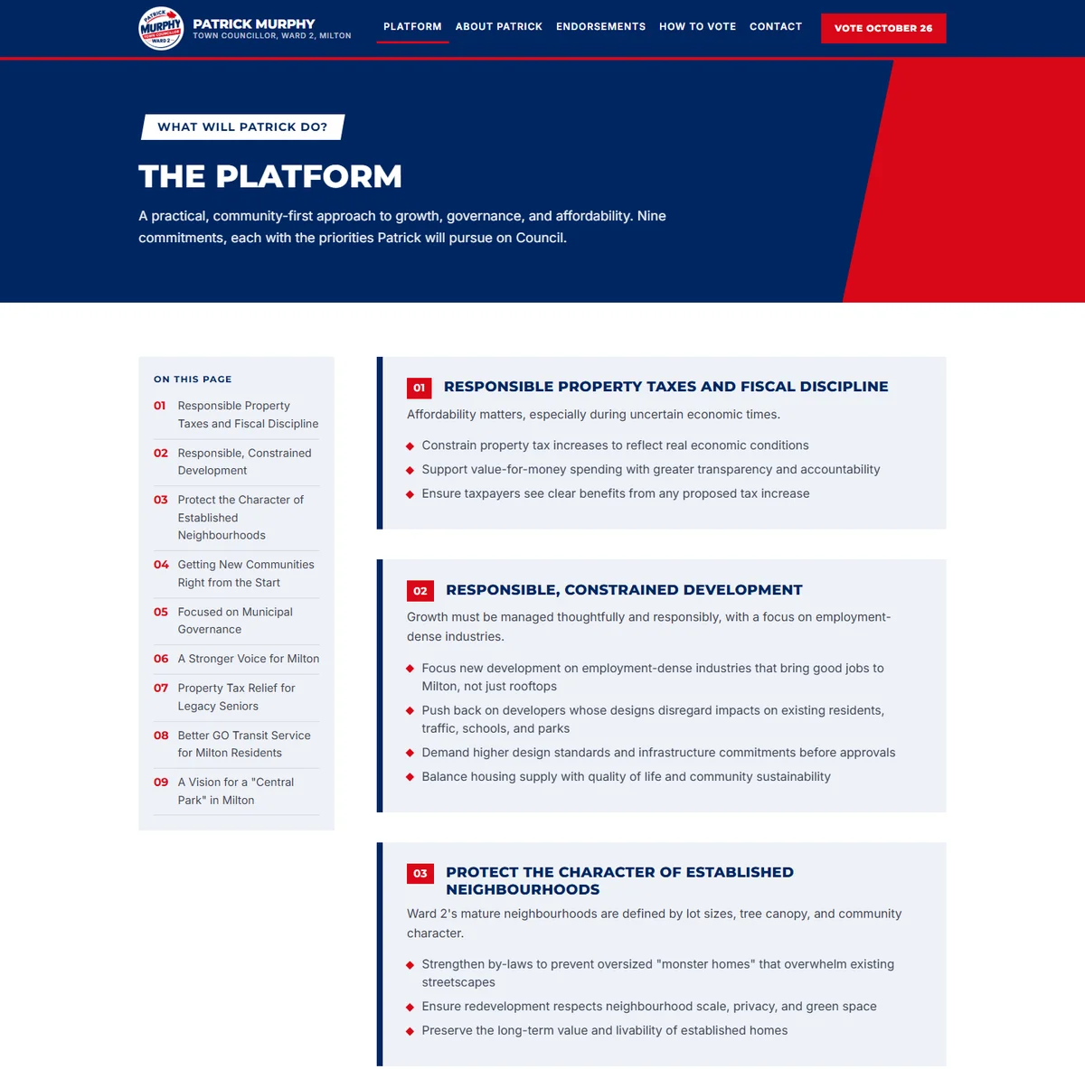 Patrick Murphy for Ward 2: The Platform, Organized to Be Read