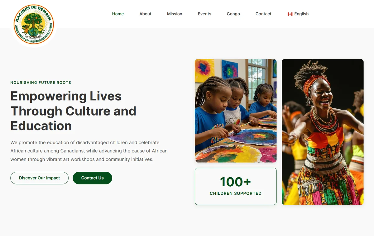 Racines de Demain: Mission-Led Homepage