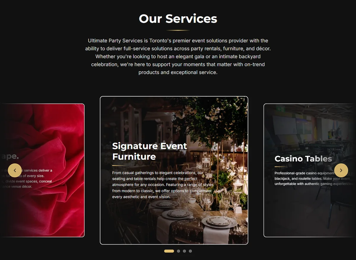 Ultimate Party Services: Services Showcase