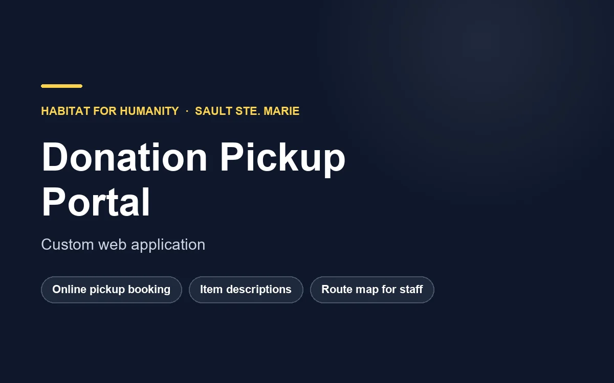 Habitat for Humanity Sault Ste. Marie donation pickup portal