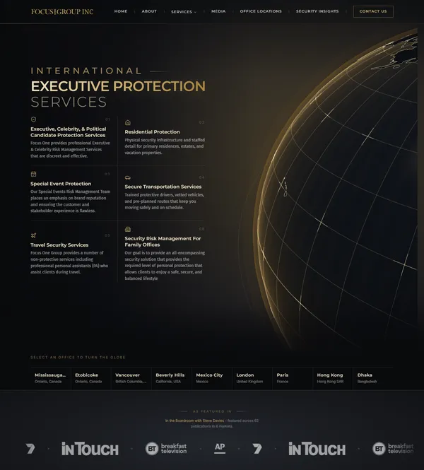 Focus One Group international executive protection website