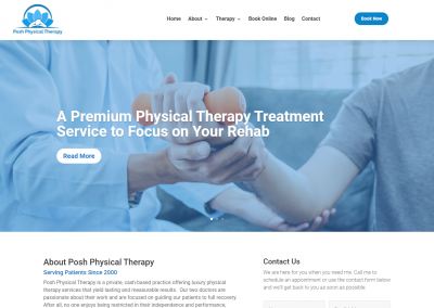 posh physical therapy website sample